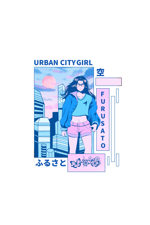 Oversized Streetwear T-shirt (Urban Japanese City)