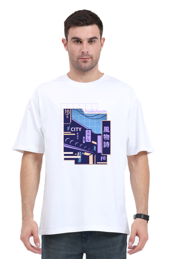 Oversized Streetwear T-shirt (Urban Japanese City)