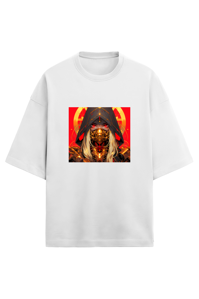 Terry Oversized Cyberpunk T-Shirt(red&gold3)