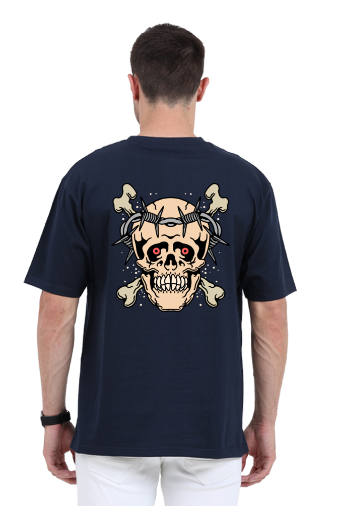 Oversized Streetwear T-shirt(Barbed Wire Skull)