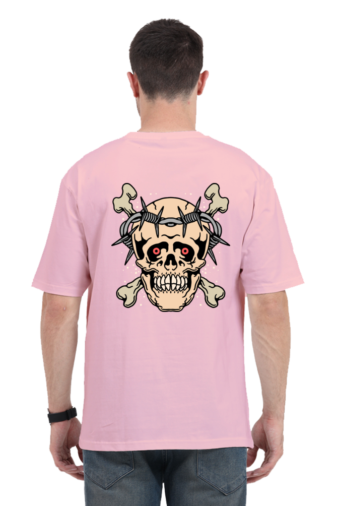 Oversized Streetwear T-shirt(Barbed Wire Skull)