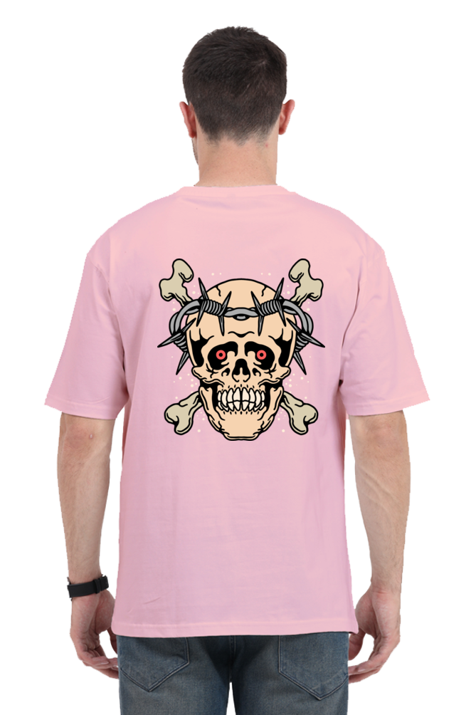 Oversized Streetwear T-shirt(Barbed Wire Skull)