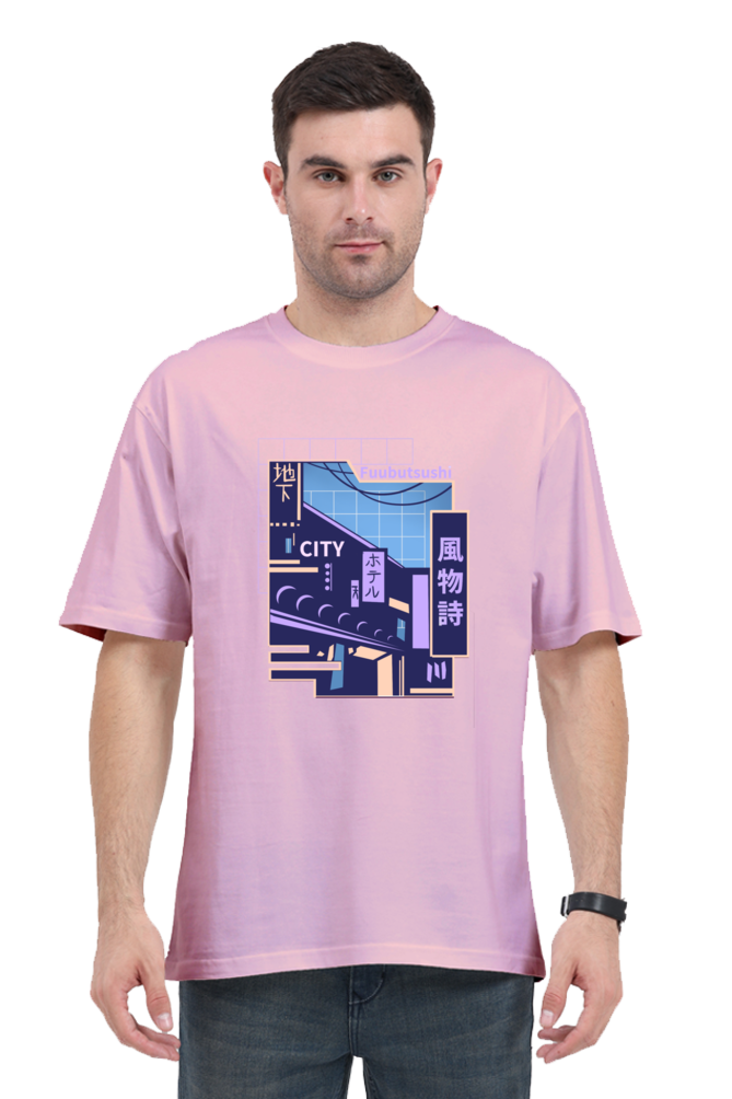 Oversized Streetwear T-shirt (Urban Japanese City)