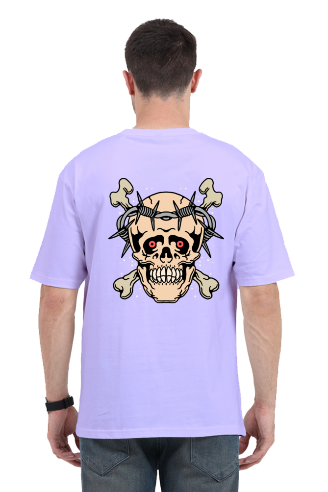 Oversized Streetwear T-shirt(Barbed Wire Skull)