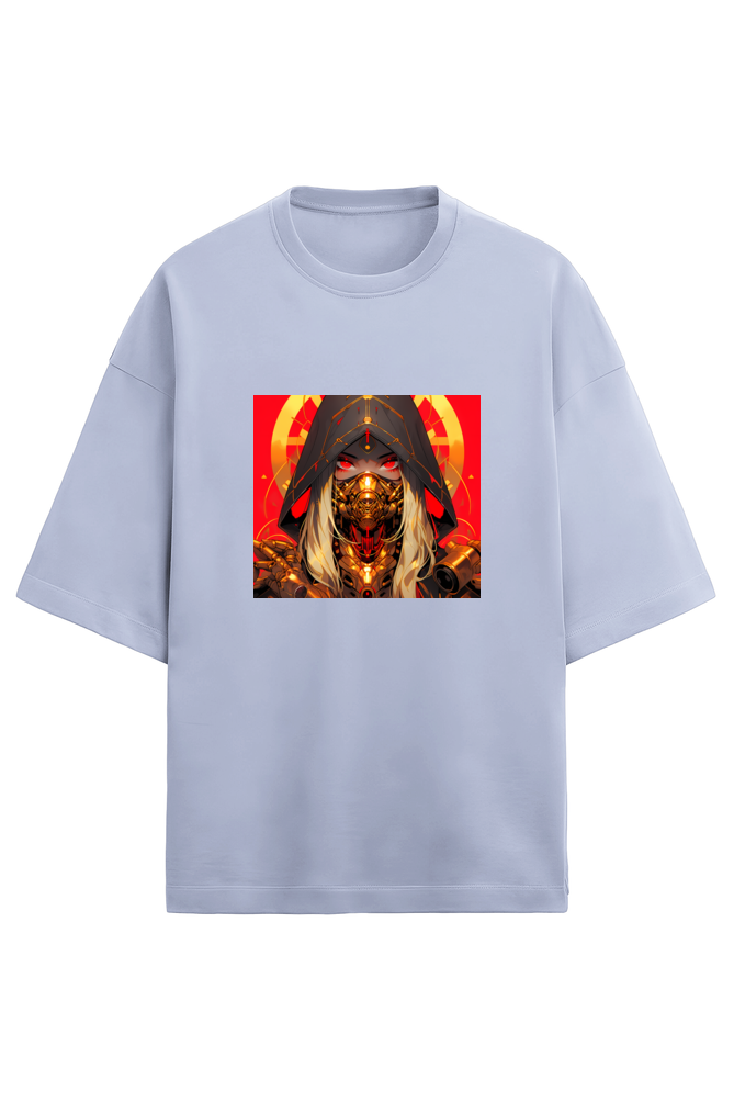 Terry Oversized Cyberpunk T-Shirt(red&gold3)