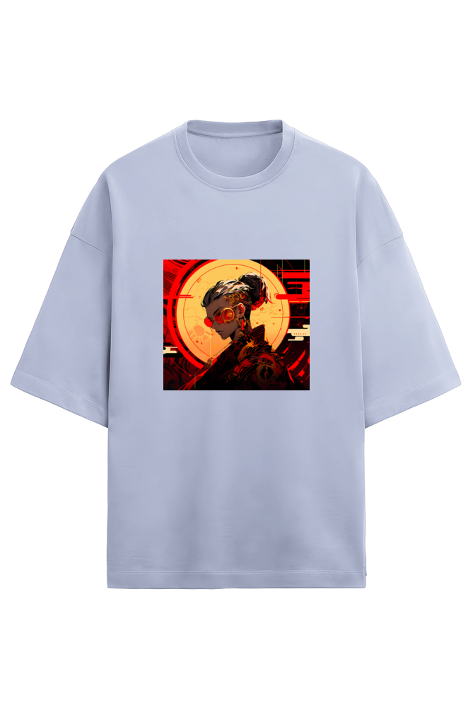 Terry Oversized Cyberpunk T-Shirt(red&gold)