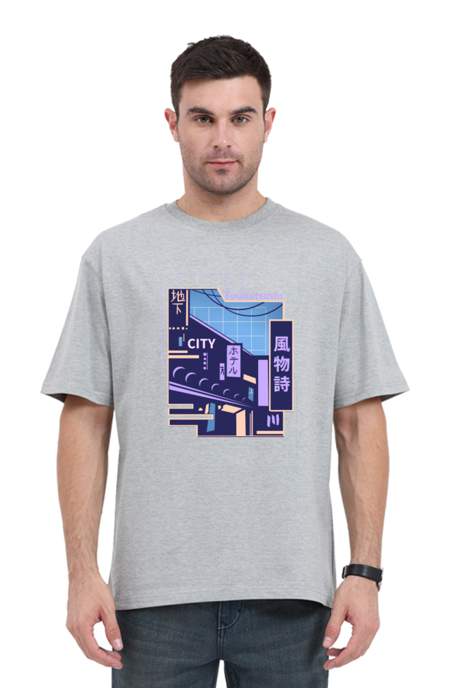 Oversized Streetwear T-shirt (Urban Japanese City)