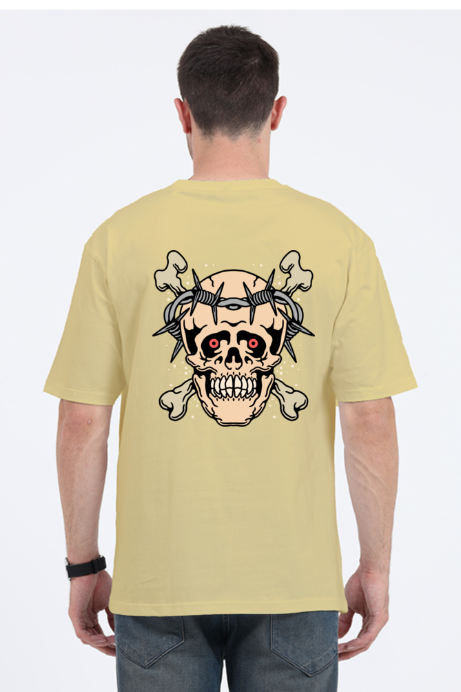 Oversized Streetwear T-shirt(Barbed Wire Skull)