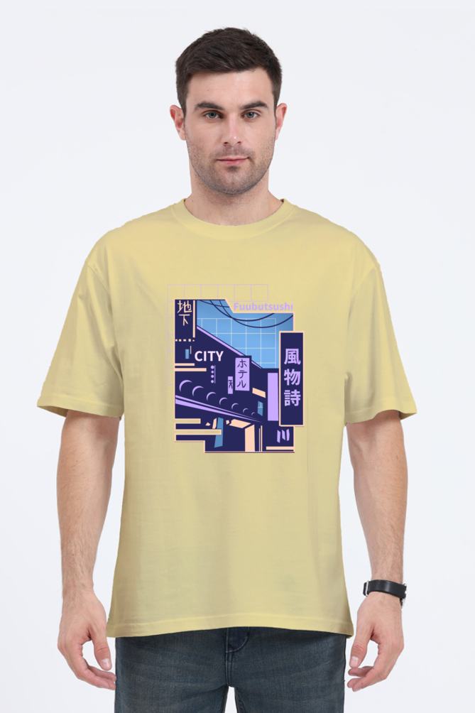 Oversized Streetwear T-shirt (Urban Japanese City)