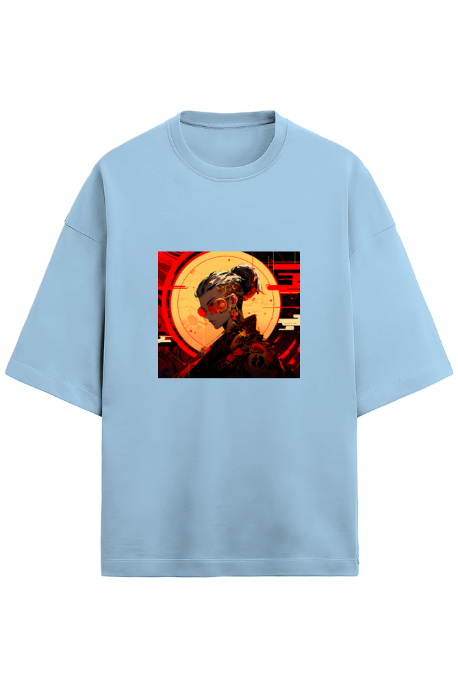 Terry Oversized Cyberpunk T-Shirt(red&gold)