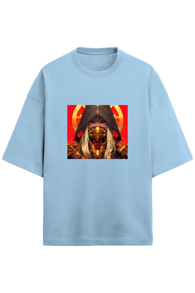 Terry Oversized Cyberpunk T-Shirt(red&gold3)