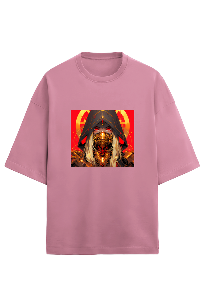 Terry Oversized Cyberpunk T-Shirt(red&gold3)